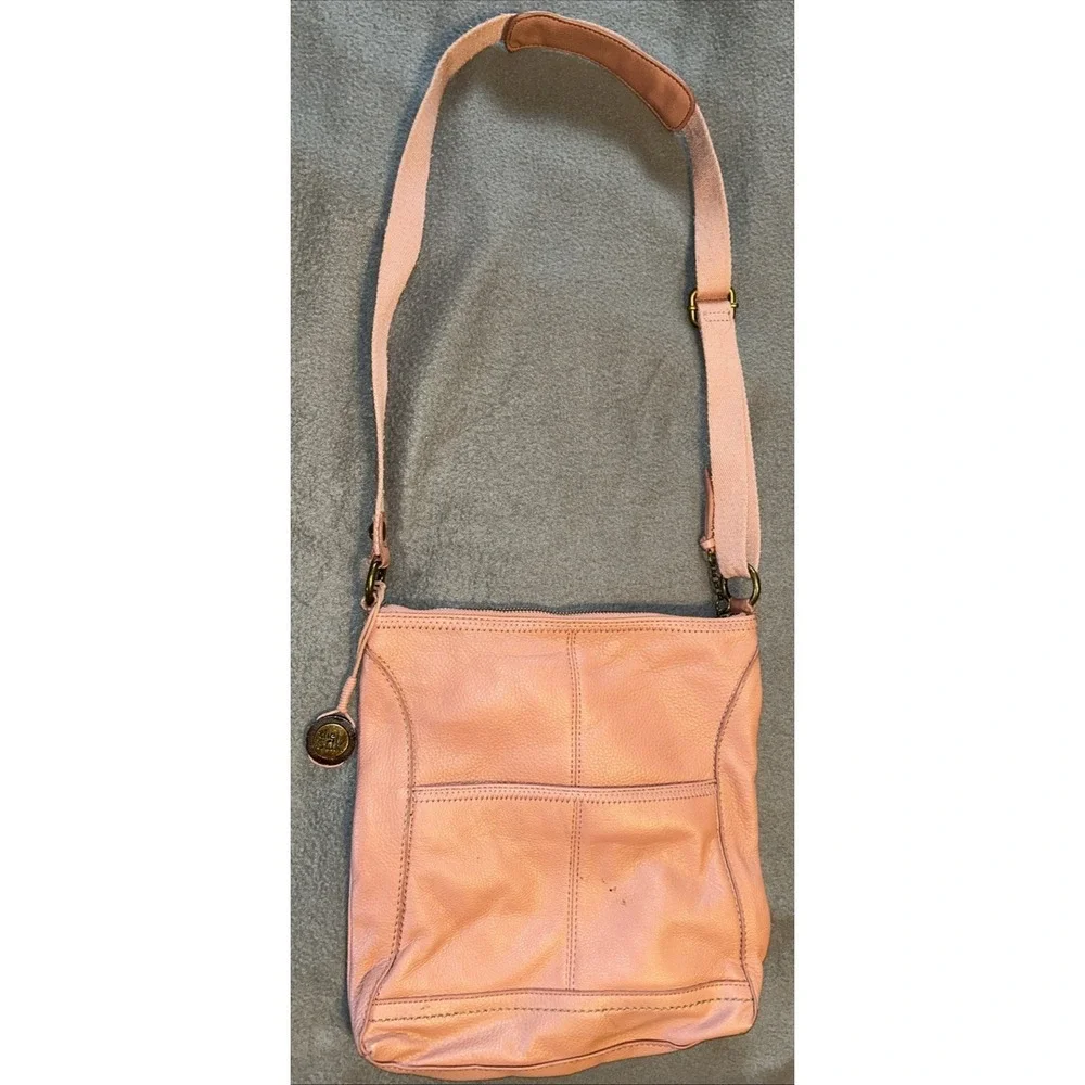 THE‎ SAK Shoulder / Crossbody Handbag Purse Pink Pebbled Leather Tote Bag